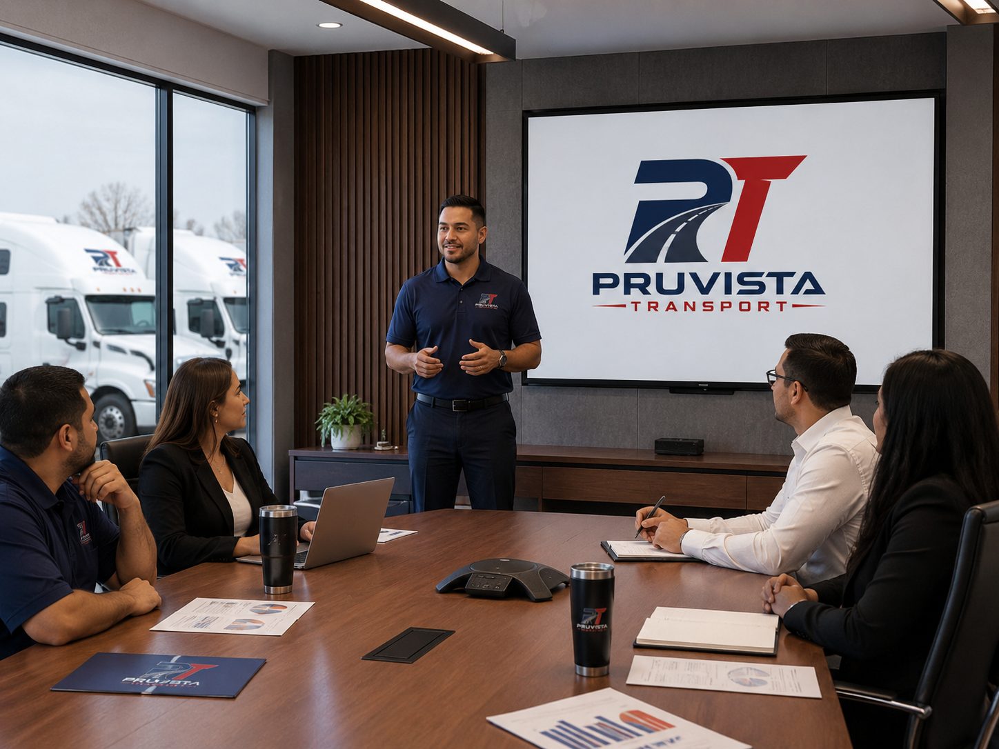 Johnny Arias presenting to the Pruvista team